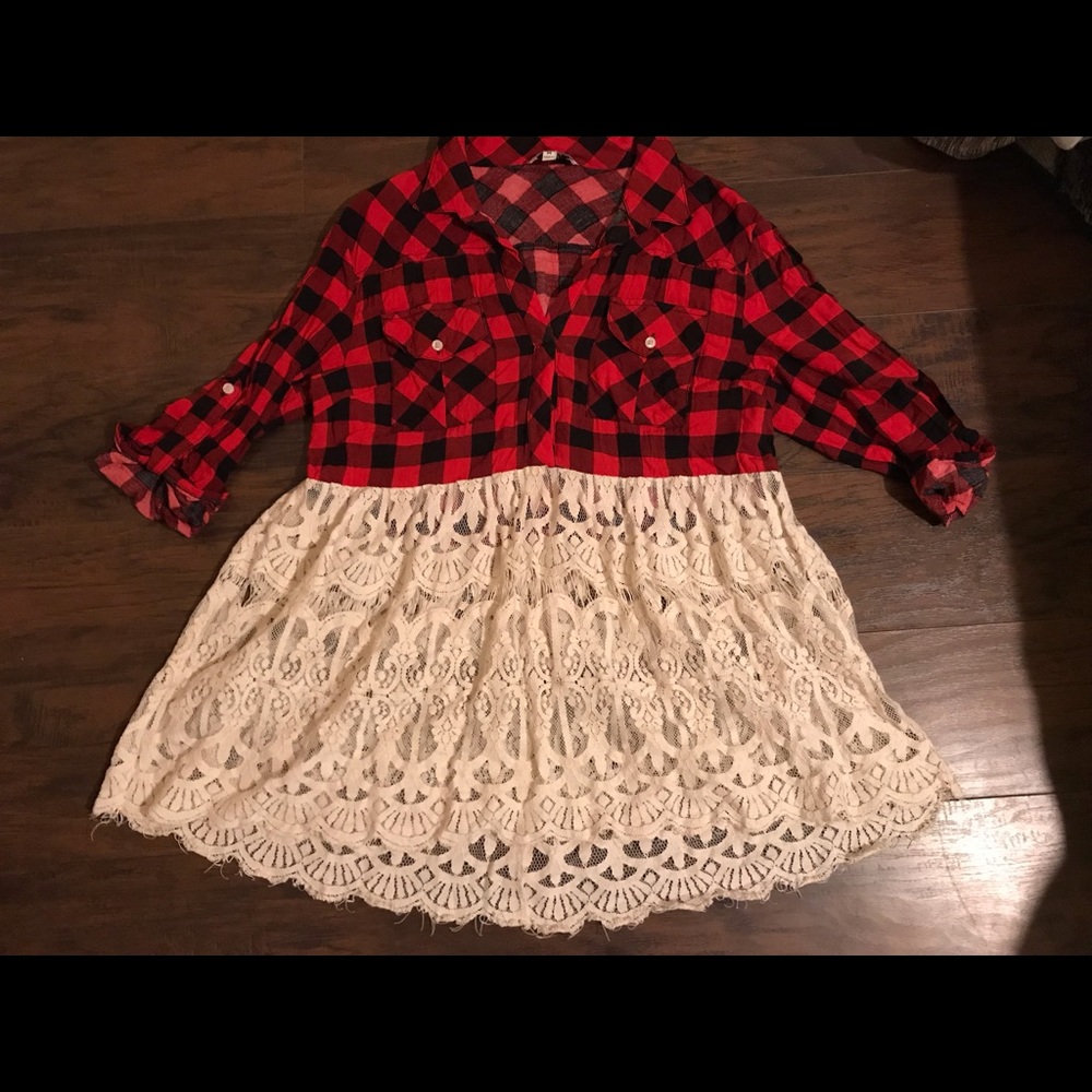 Flannel and Lace blouse